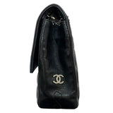 シャネル CHANEL 2.55チョコバーチェーンショルダーバッグ ブラック シルバー金具 ラムスキン レディース ショルダーバッグ