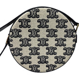 セリーヌ CELINE トリオンフラウンドパース ブラック　GD金具 キャンパス ユニセックス ショルダーバッグ