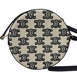 セリーヌ CELINE トリオンフラウンドパース ブラック　GD金具 キャンパス ユニセックス ショルダーバッグ