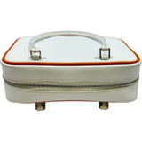 エルメス HERMES プリュム20 □I刻印 ホワイト/オレンジ/シルバー金具 エプソン レディース ハンドバッグ