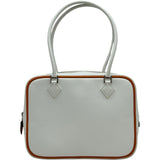 エルメス HERMES プリュム20 □I刻印 ホワイト/オレンジ/シルバー金具 エプソン レディース ハンドバッグ