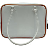 エルメス HERMES プリュム20 □I刻印 ホワイト/オレンジ/シルバー金具 エプソン レディース ハンドバッグ