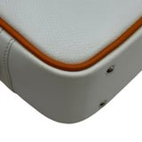 エルメス HERMES プリュム20 □I刻印 ホワイト/オレンジ/シルバー金具 エプソン レディース ハンドバッグ
