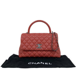 シャネル CHANEL ココハンドル29 A92991 レッド　シルバー金具 キャビアスキン レディース ハンドバッグ