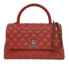 シャネル CHANEL ココハンドル29 A92991 レッド　シルバー金具 キャビアスキン レディース ハンドバッグ
