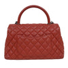 シャネル CHANEL ココハンドル29 A92991 レッド　シルバー金具 キャビアスキン レディース ハンドバッグ