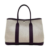 エルメス HERMES ガーデンパーティTPM U刻 エクリュ・レザン×SV金具 トワル・ネゴンダ レディース ハンドバッグ