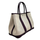 エルメス HERMES ガーデンパーティTPM U刻 エクリュ・レザン×SV金具 トワル・ネゴンダ レディース ハンドバッグ