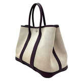 エルメス HERMES ガーデンパーティTPM U刻 エクリュ・レザン×SV金具 トワル・ネゴンダ レディース ハンドバッグ