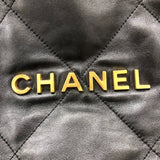 シャネル CHANEL CHANEL22 バックパック AS3859 ブラック　ゴールド金具 シャイニーカーフスキン レディース リュック・デイパック