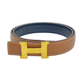 エルメス HERMES コンスタンスミニ ベルト65㎝ □C刻 ブラック/GD金具 ボックスカーフ/クシュベル レディース ベルト
