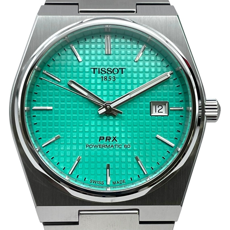ティソ TISSOT PRX パワーマティック80 40mm T137.407.11.091.01 ライトグリーン SS 自動巻き メンズ 腕時計