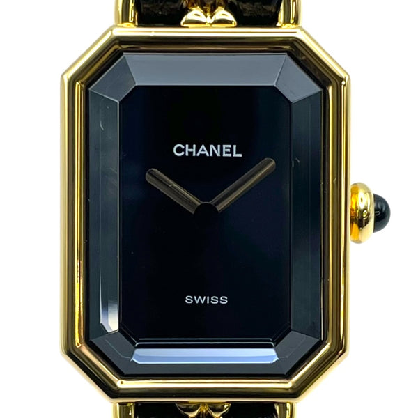 シャネル CHANEL プルミエール L H0001 ブラック GP クオーツ レディース 腕時計