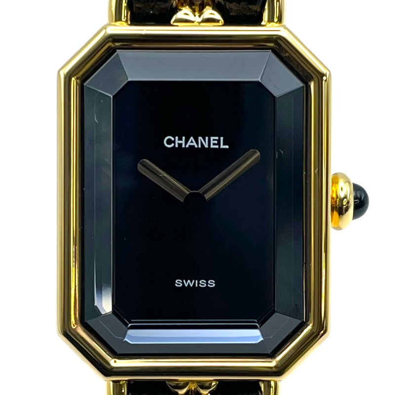 シャネル CHANEL プルミエール L H0001 ブラック GP クオーツ レディース 腕時計