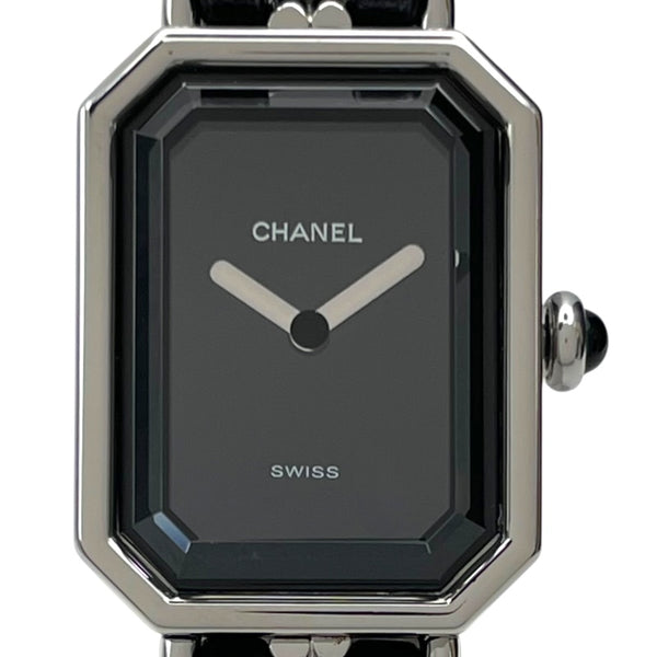 シャネル CHANEL プルミエール L ブラック SS クオーツ レディース 腕時計