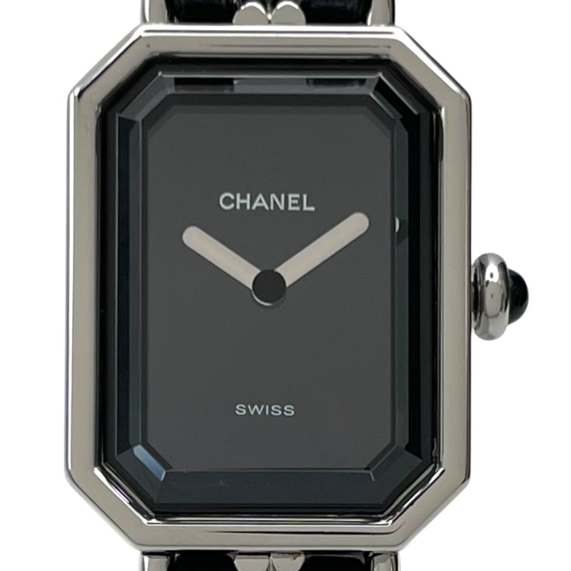 シャネル CHANEL プルミエール L ブラック SS クオーツ レディース 腕時計