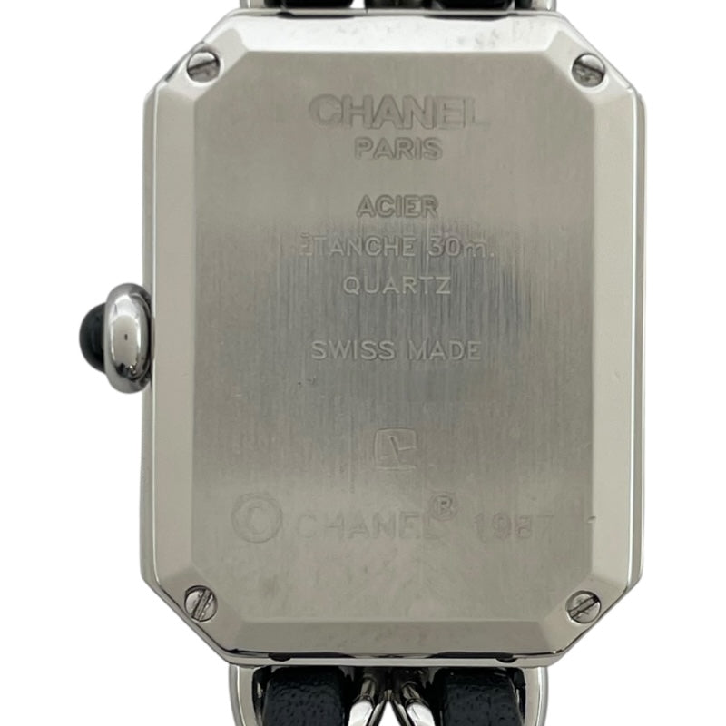 シャネル CHANEL プルミエール L ブラック SS クオーツ レディース 腕時計