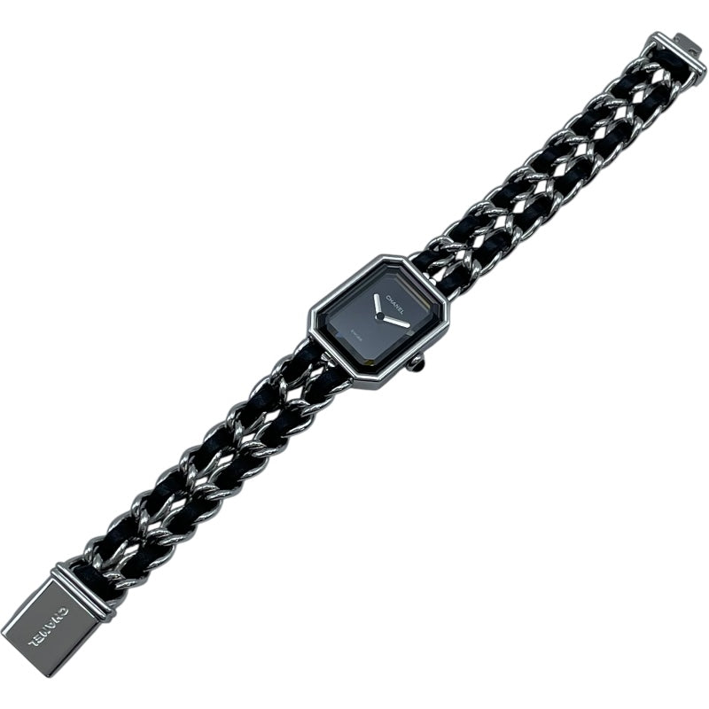 シャネル CHANEL プルミエール L ブラック SS クオーツ レディース 腕時計