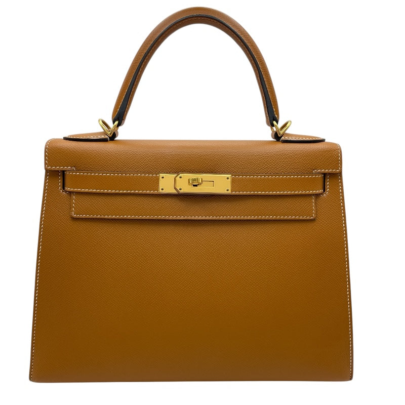 ケリー28 ハンドバッグ カラーゴールド エルメス HERMES ケリー28 外縫い X刻 ゴールド GD金具 エプソン