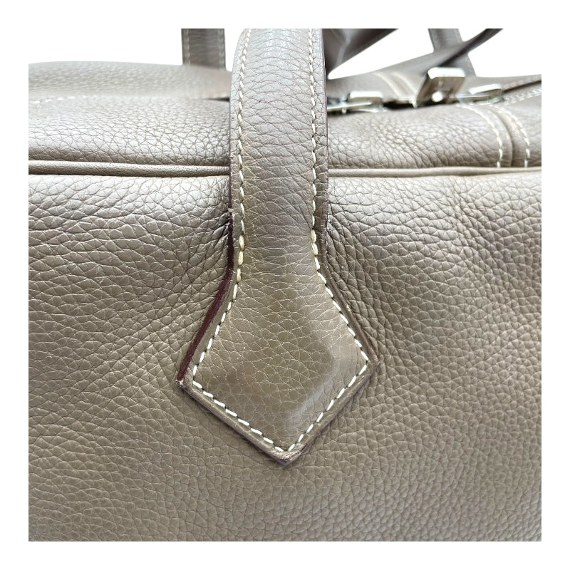 エルメス HERMES ヴィクトリア35 □L刻 エトゥープ SV金具 トリヨン レディース ハンドバッグ