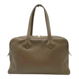 エルメス HERMES ヴィクトリア35 □L刻 エトゥープ SV金具 トリヨン レディース ハンドバッグ