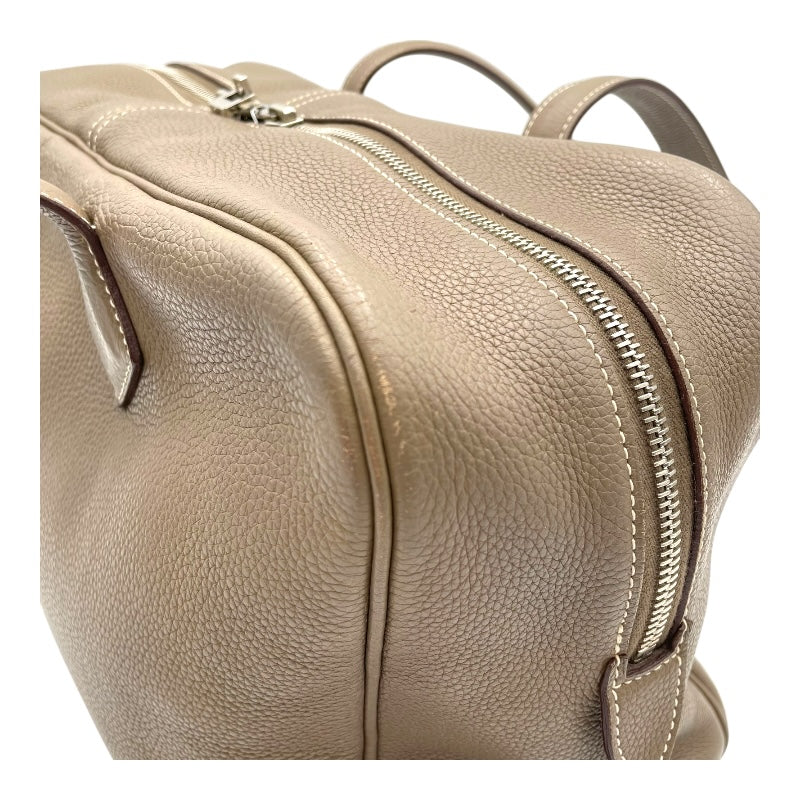 エルメス HERMES ヴィクトリア35 □L刻 エトゥープ SV金具 トリヨン レディース ハンドバッグ