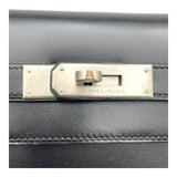 エルメス HERMES ケリー32　外縫い □B刻印 ブラック/SV金具 ボックスカーフ レディース ハンドバッグ