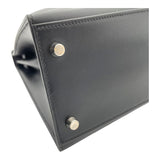 エルメス HERMES ケリー32　外縫い □B刻印 ブラック/SV金具 ボックスカーフ レディース ハンドバッグ