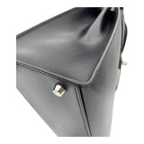 エルメス HERMES ケリー32　外縫い □B刻印 ブラック/SV金具 ボックスカーフ レディース ハンドバッグ