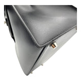 エルメス HERMES ケリー32　外縫い □B刻印 ブラック/SV金具 ボックスカーフ レディース ハンドバッグ