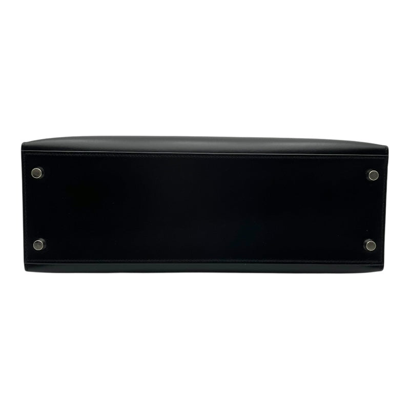 エルメス HERMES ケリー32　外縫い □B刻印 ブラック/SV金具 ボックスカーフ レディース ハンドバッグ