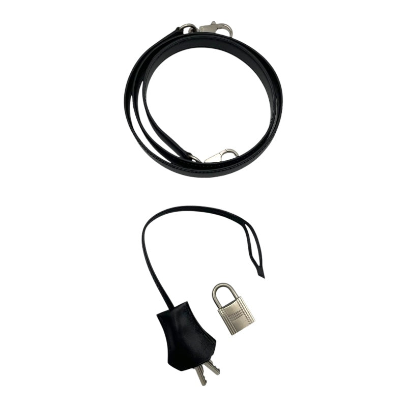 エルメス HERMES ケリー32　外縫い □B刻印 ブラック/SV金具 ボックスカーフ レディース ハンドバッグ