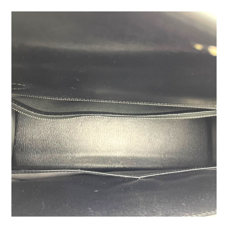 エルメス HERMES ケリー32　外縫い □B刻印 ブラック/SV金具 ボックスカーフ レディース ハンドバッグ