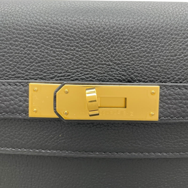 エルメス HERMES ケリー35 内縫い Y刻 ブラック GD金具 トゴ レディース ショルダーバッグ