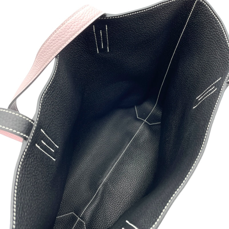 エルメス HERMES ドゥブルセンス45 K刻 ローズダーリン・ブラック トリヨン レディース トートバッグ