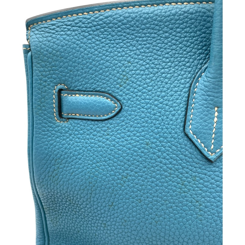 エルメス HERMES バーキン35 ▢H刻 ブルージーン SV金具 トリヨン レディース ハンドバッグ