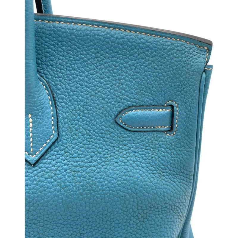 エルメス HERMES バーキン35 ▢H刻 ブルージーン SV金具 トリヨン レディース ハンドバッグ