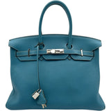 エルメス HERMES バーキン35 ▢H刻 ブルージーン SV金具 トリヨン レディース ハンドバッグ