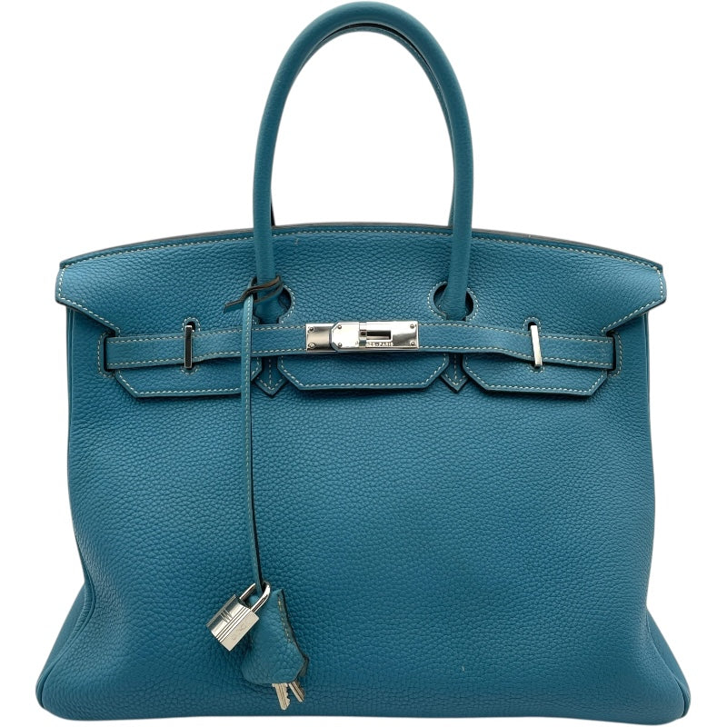 エルメス HERMES バーキン35 ▢H刻 ブルージーン SV金具 トリヨン レディース ハンドバッグ