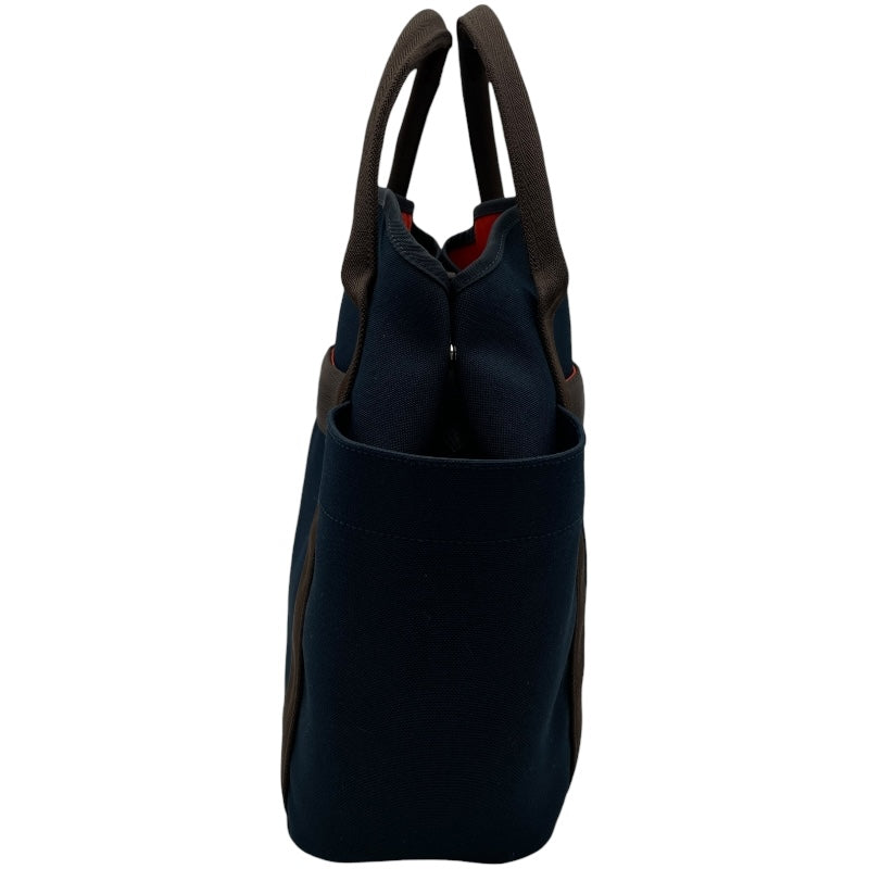 エルメス HERMES サックドパンサージュ A刻 ネイビー SV金具 トワル レディース ハンドバッグ