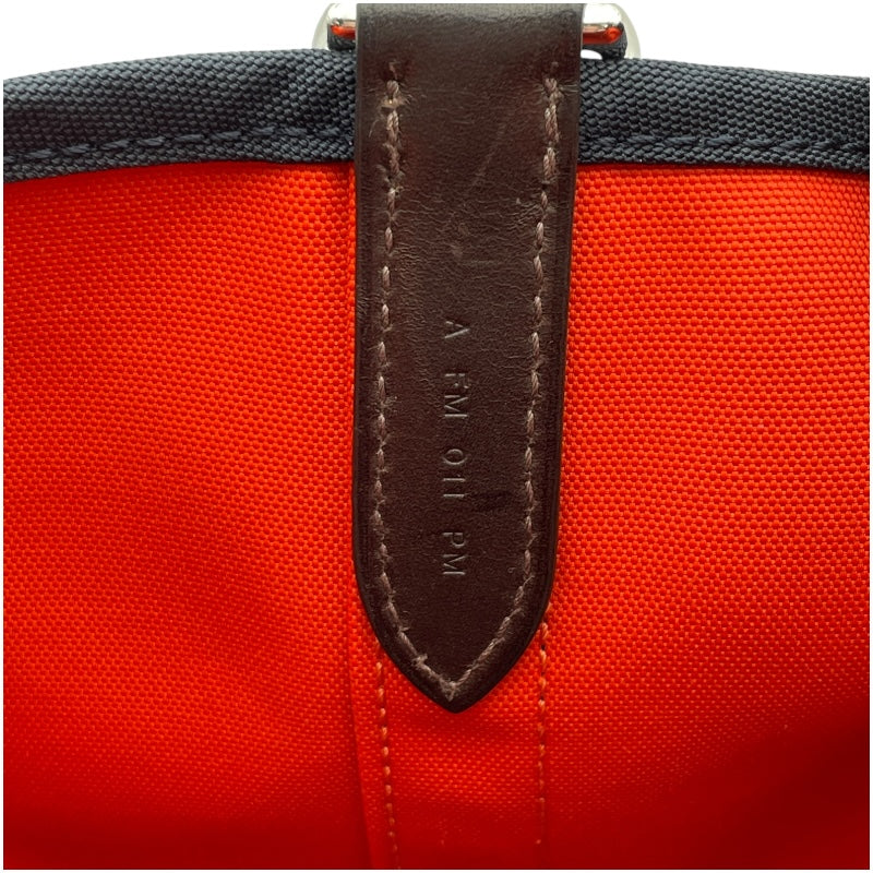 エルメス HERMES サックドパンサージュ A刻 ネイビー SV金具 トワル レディース ハンドバッグ