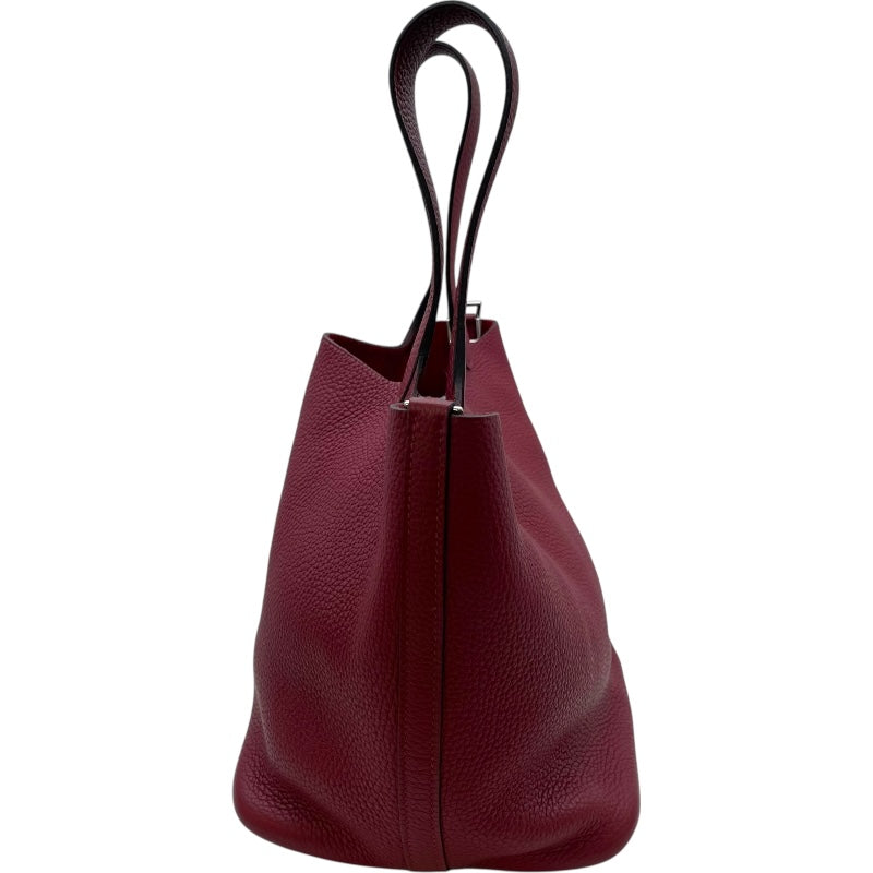 エルメス HERMES ピコタンロックMM X刻 ルージュグレナ SV金具 トリヨン レディース ハンドバッグ