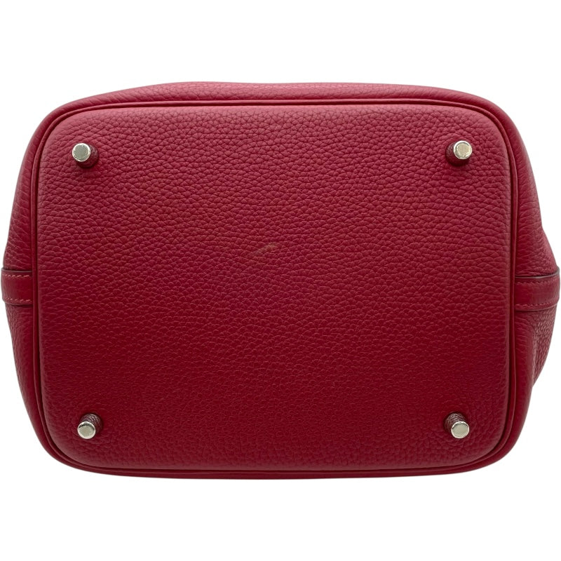 エルメス HERMES ピコタンロックMM X刻 ルージュグレナ SV金具 トリヨン レディース ハンドバッグ