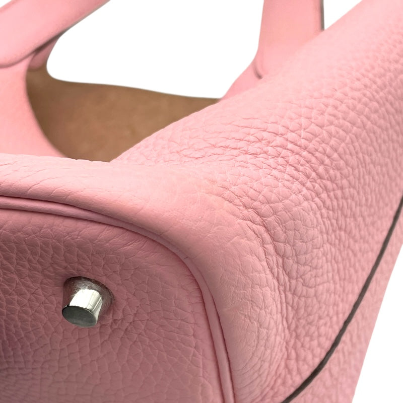 エルメス HERMES ピコタンロックMM T刻 ローズサクラ SV金具 トリヨン レディース ハンドバッグ