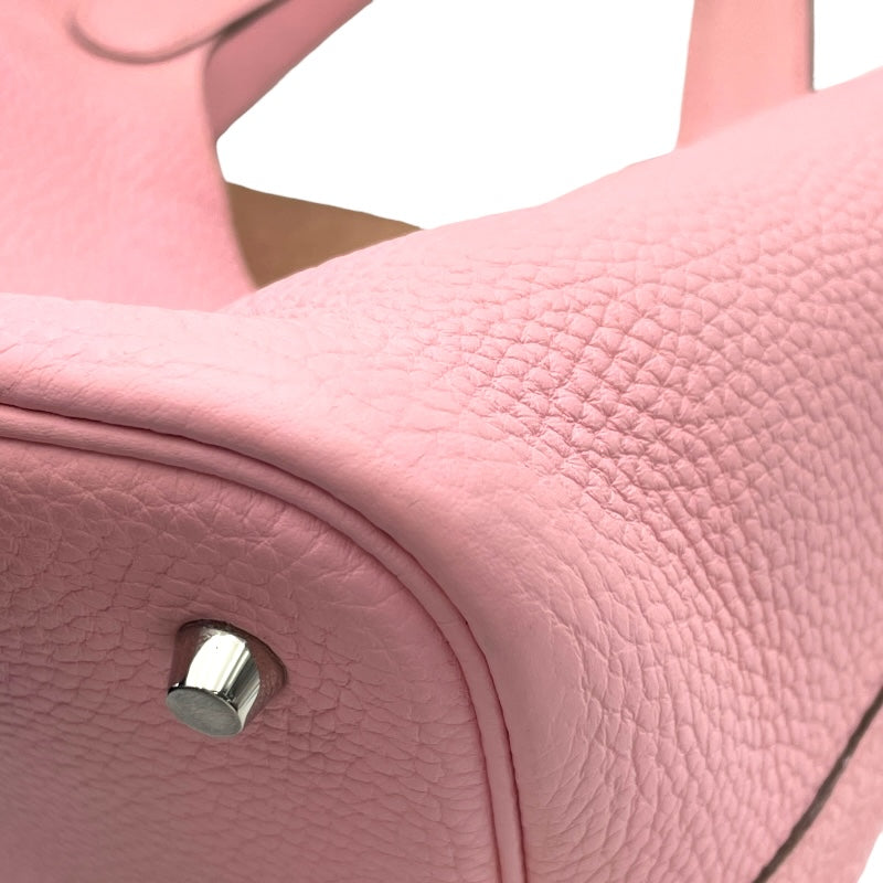 エルメス HERMES ピコタンロックMM T刻 ローズサクラ SV金具 トリヨン レディース ハンドバッグ