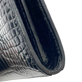 エルメス HERMES ケリーウォレット □Q刻 ブラック GD金具 アリゲーターリセ レディース 長財布