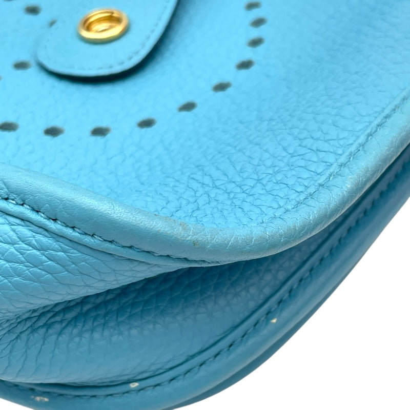 エルメス HERMES エヴリン3 PM D刻 ターコイズ GD金具 トリヨン レディース ショルダーバッグ