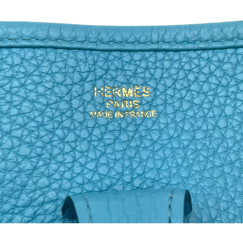 エルメス HERMES エヴリン3 PM D刻 ターコイズ GD金具 トリヨン レディース ショルダーバッグ