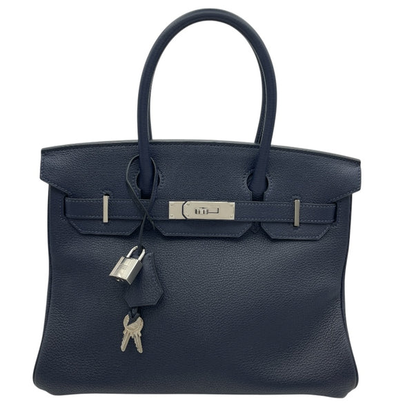 エルメス HERMES バーキン30 X刻 ブルーニュイ SV金具 トゴ レディース ハンドバッグ