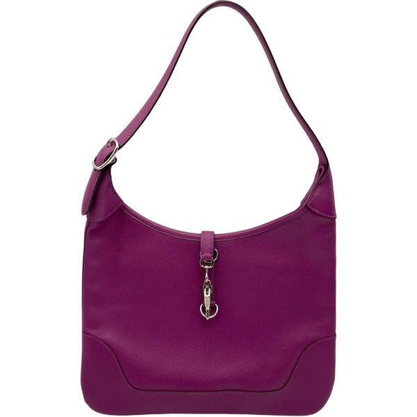 エルメス HERMES トリム31 ▢H刻 シクラメン SV金具 シェーブル レディース ショルダーバッグ